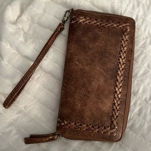 Brown leather wristlet wallet from Alter’d State